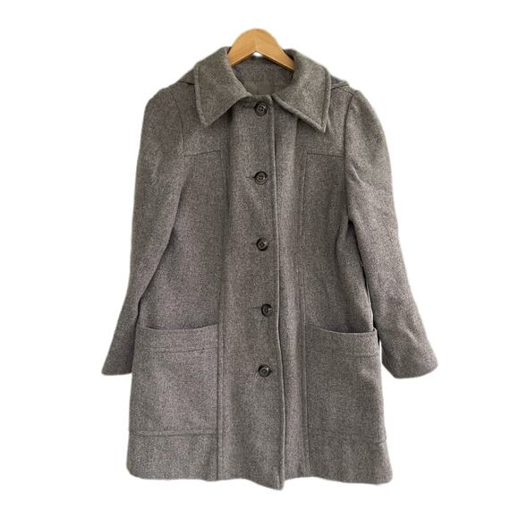 Vintage Sears Fashions 100% Gray Wool Coat Size XS/S - Picture 1 of 10